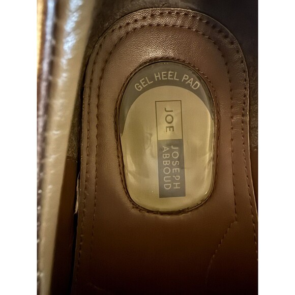 Joseph Abboud Men’s 8.5 Brown Slip On Leather Square Toe Dress Loafers Gel Heel